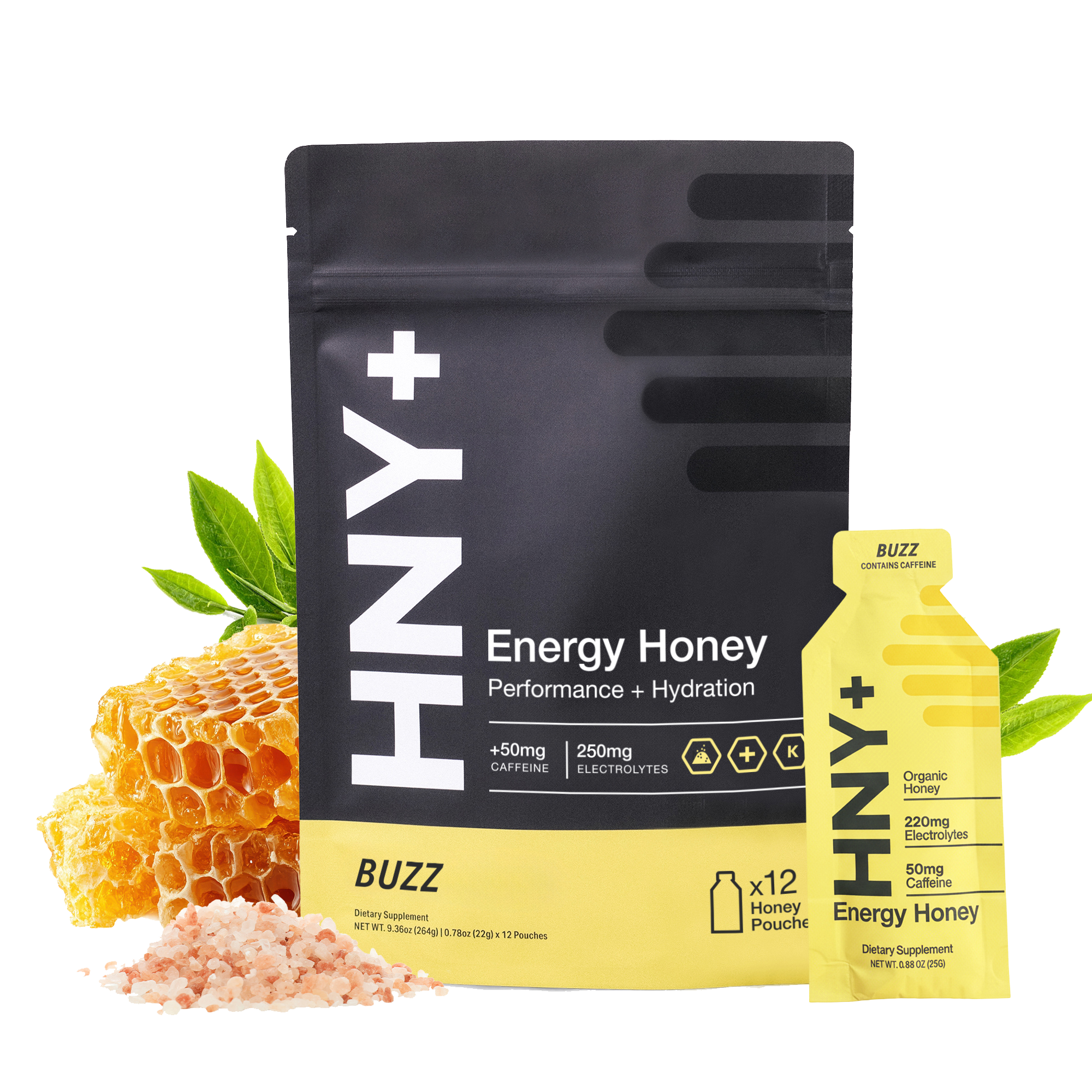 HNY+ Buzz Energy Honey packshot